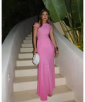 Misha Sisal Mesh Dress - 8 / Pink - Dresses