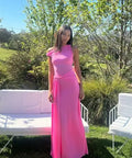 Misha Sisal Mesh Dress - 8 / Pink - Dresses