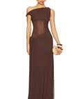 Misha Sisal Mesh Dress in Espresso - Dresses