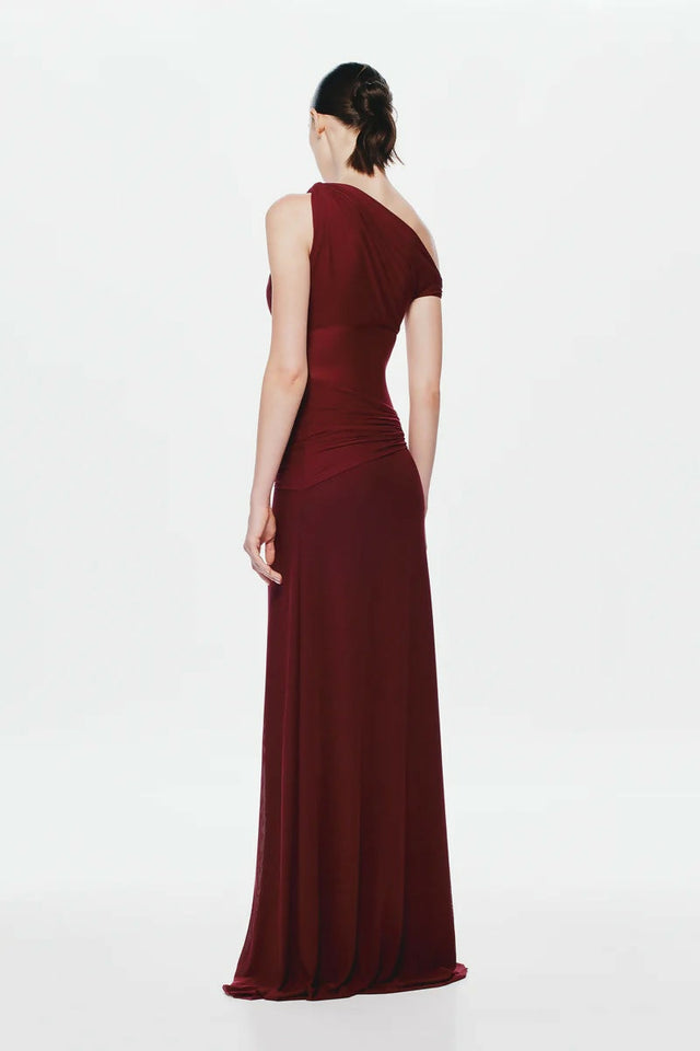 Misha Sisal Mesh Dress in Port - 8 / Red - Dresses