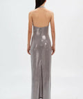 MISHA The Alusia Sequin Maxi Dress - 8 / Silver - Dresses