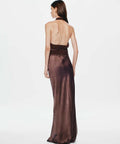 Misha The Celine Satin Maxi Dress Umber Brown Size 10 - 10 / Brown - Dresses