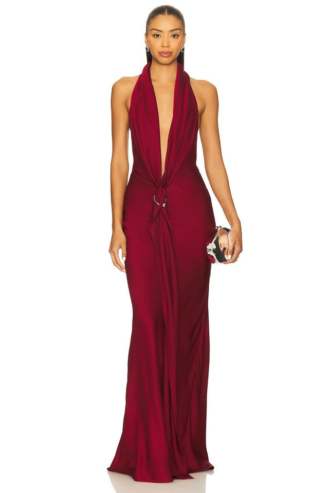 MISHA The ‘Donna’ Satin Dress Jester Red - Dresses