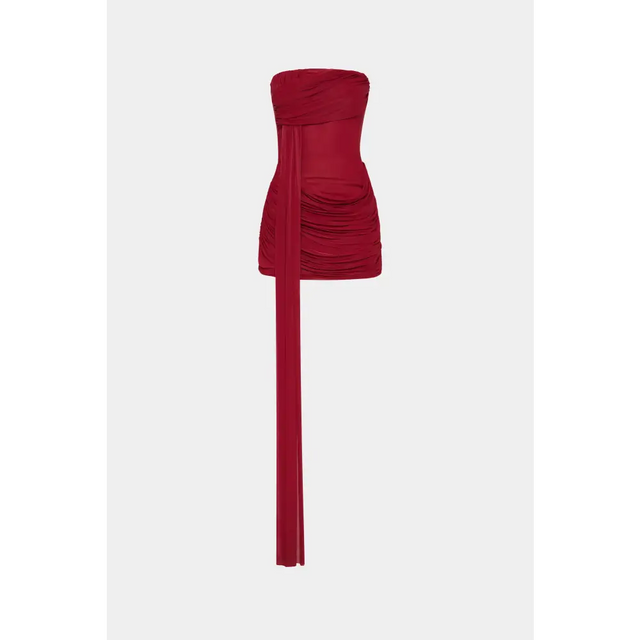 Misha The Ember Wrapped Mini Dress in Cherry Red XS & S / AU 6 & 8 - Dresses