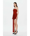 Misha The Ember Wrapped Mini Dress in Cherry Red XS & S / AU 6 & 8 - Dresses