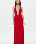Misha The Jennifer Cupro Maxi Dress Cherry Red Size XS / AU 6 - 6 / Red - Dresses