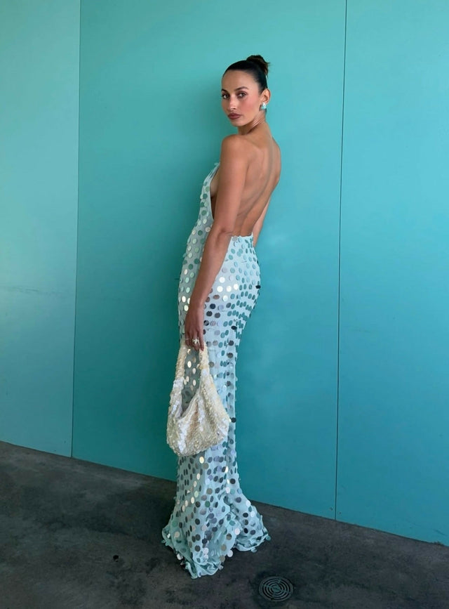 Misha The Mirror Bead Dress in Mint - 8 / Mint - Dresses