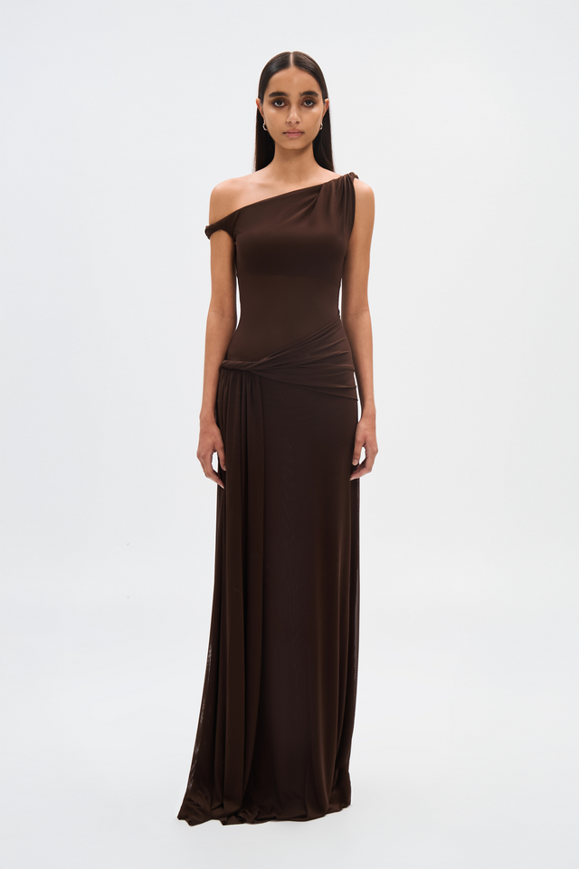 Misha The Sisal Mesh Dress Brown Size 8 10 & 12