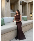 Misha The Sisal Mesh Dress ESPRESSO Size AU 10 - 10 / Brown - Dresses
