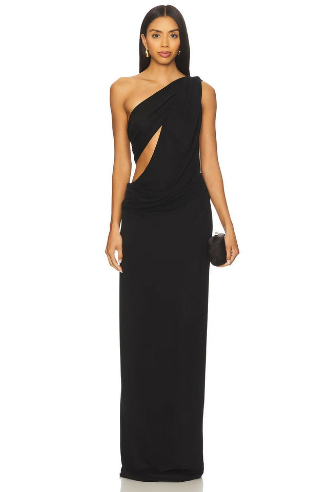 MISHA The Solstice Cupro Dress Black - 8 / Black - Dresses
