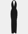 MISHA Venus Gathered Cupro Dress Black - 6 / Black - Dresses