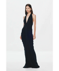 Misha Venus Gathered Cupro Dress Black XS - 6 / Black - Dresses