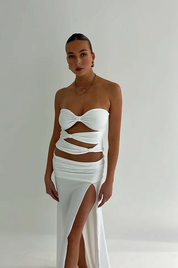 Mode Mila Khai Top and Remi Skirt - 8 / White - Outfit Sets