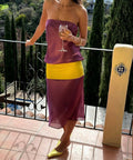 Mode Mischief Sheer Panel Dress Sour Grape - Dresses