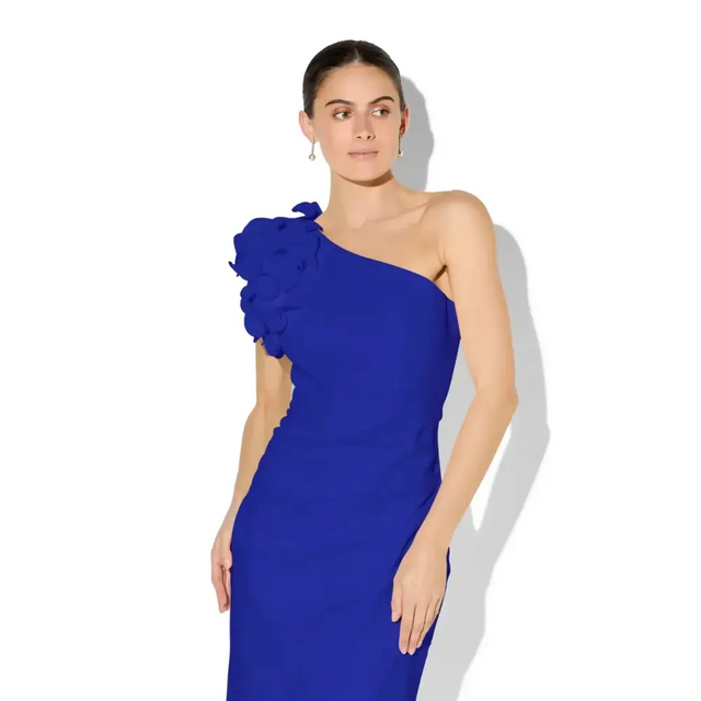 Montique Melody Sapphire One Shoulder Dress Sapphire Blue Size AU 8 - 8 / Blue - Dresses