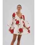 Morton Mac Cordelia Mini Dress Print Size Petite 6 - 6 / Floral - Dresses