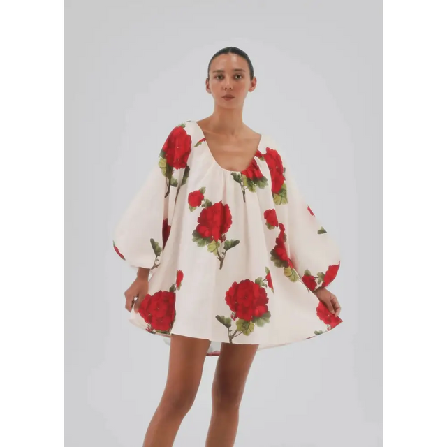 Morton Mac Cordelia Mini Dress Print Size Petite 6 - 6 / Floral - Dresses