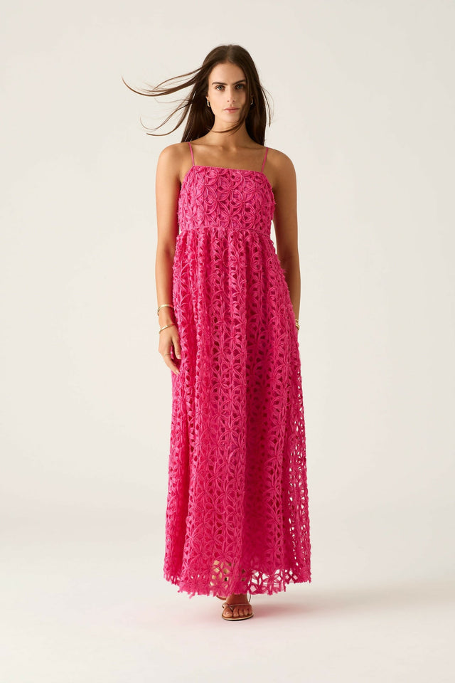Mos the Label Rosa Strappy Maxi Dress in Fuchsia Size 12 - 12 / Pink - Dresses