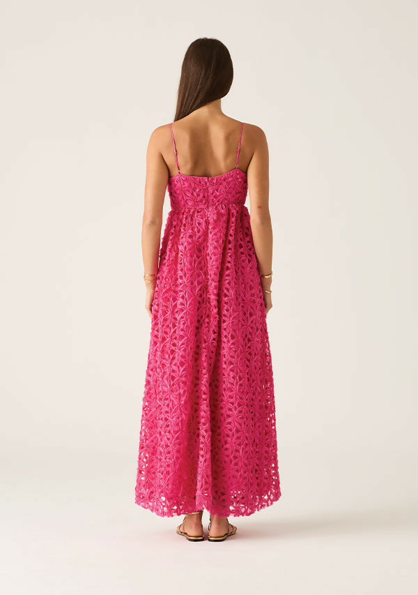 Mos the Label Rosa Strappy Maxi Dress in Fuchsia Size 12 - 12 / Pink - Dresses