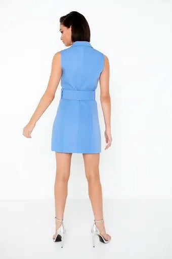 Mossman Make a Move Mini Dress - 6 / Blue - Dresses
