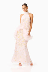 Elliatt Tulsia Floral Cape Maxi Dress in Pink view 2