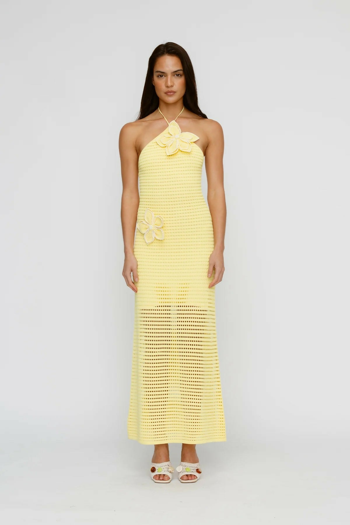 The Wolf Gang Sevilla Maxi Dress Lemon – designer dress hire