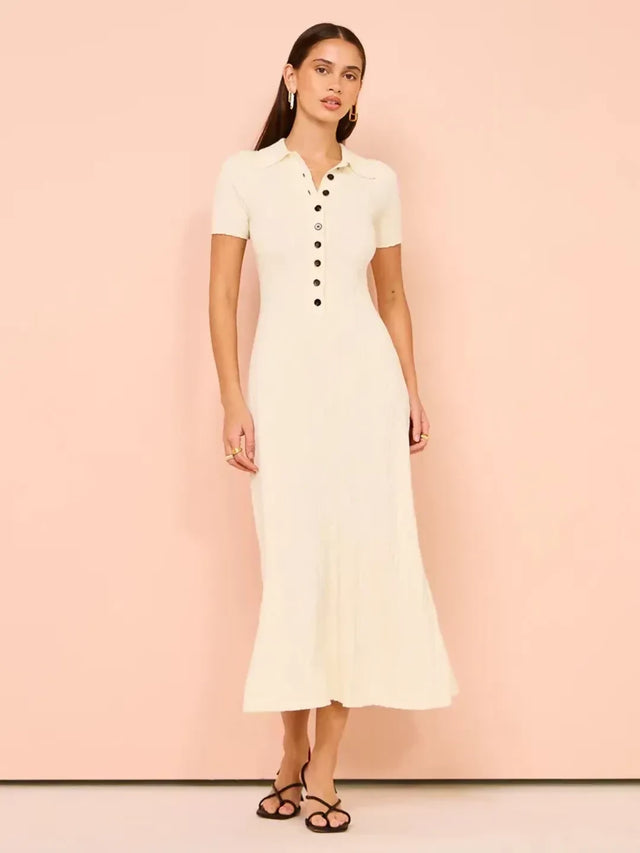 Anna Quan Laurel Penelope Midi Silence Ivory Dress