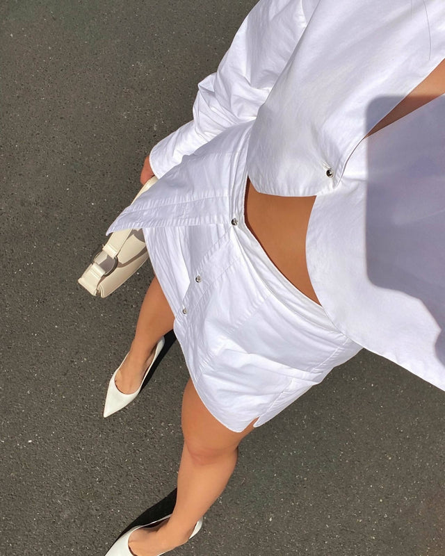 Nakedvice Cher Top and Skirt Set in White - 10 / White - Outfit Sets