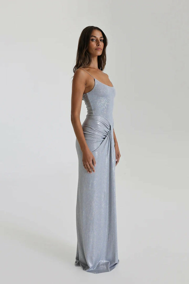 Natalie Rolt Allora Silver Gown - 6 / Silver - Dresses