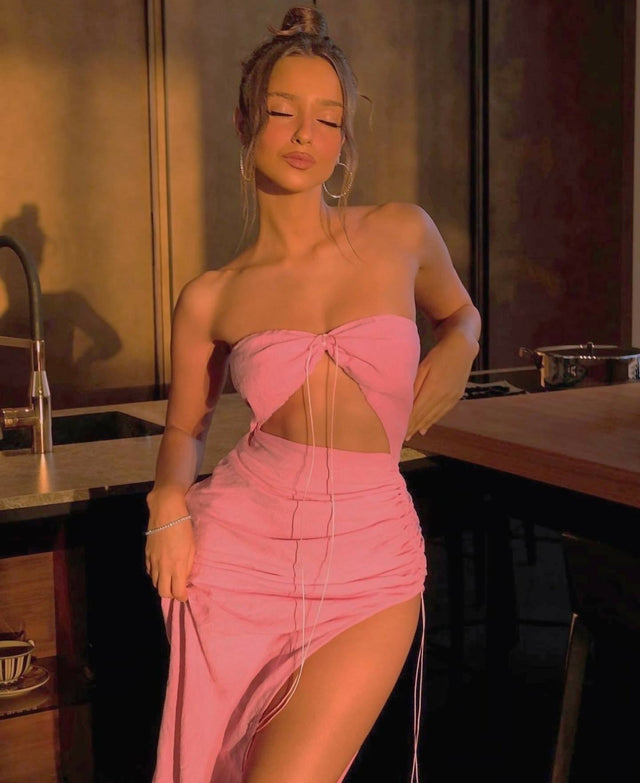 Natalie Rolt Aston Midi Dress - 6 / Pink - Dresses