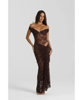Natalie Rolt Aubrey Dress- Brown - 8 / Brown - Dresses