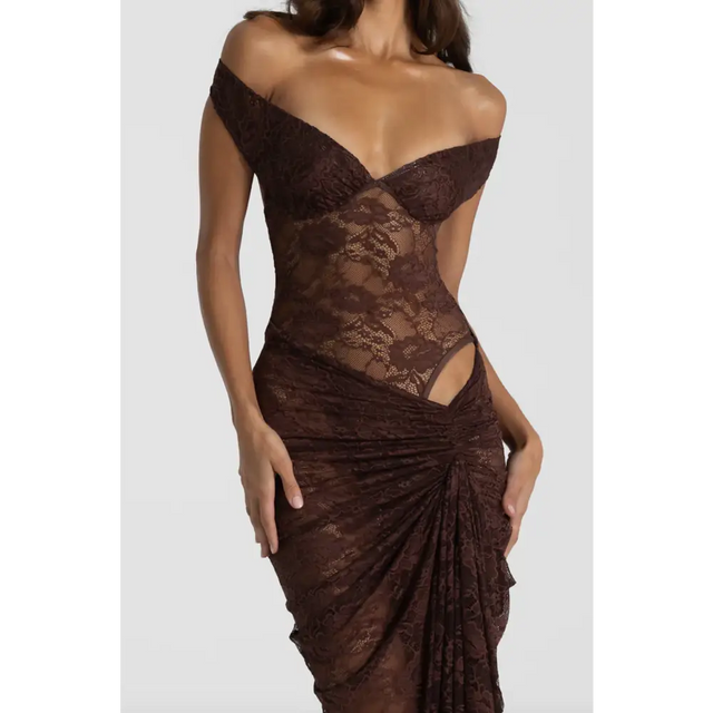 Natalie Rolt Aubrey Dress- Brown - 8 / Brown - Dresses