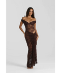Natalie Rolt Aubrey Dress Espresso Size 8 - 8 / Brown - Dresses