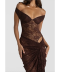Natalie Rolt Aubrey Dress Espresso Size 8 - 8 / Brown - Dresses