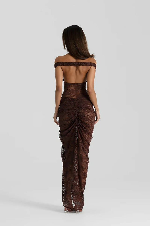 Natalie Rolt Aubrey Maxi Dress in Espresso - 6 / Brown - Dresses