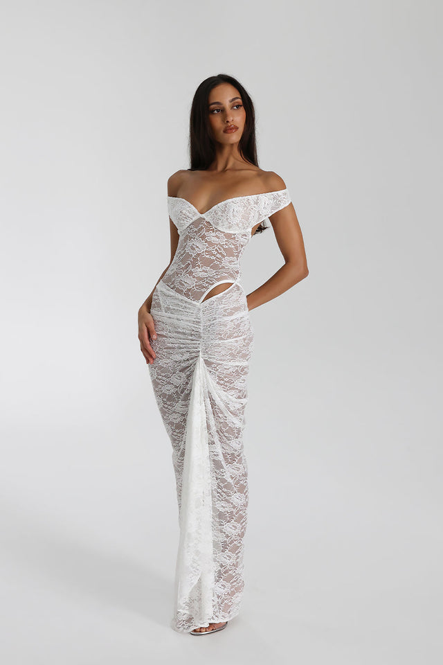 Natalie Rolt Aubrey Maxi Dress White - 8 / White - Dresses
