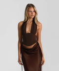 Natalie Rolt Bronte Top Evelyn Skirt Brown - Outfit Sets