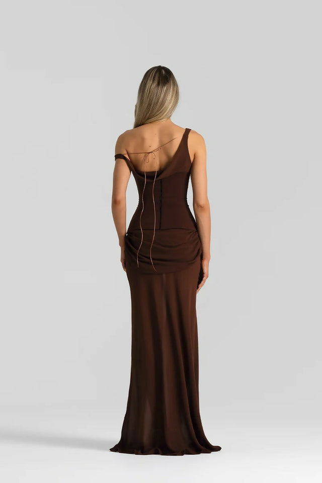 Natalie Rolt Cadence Gown Brown - Dresses