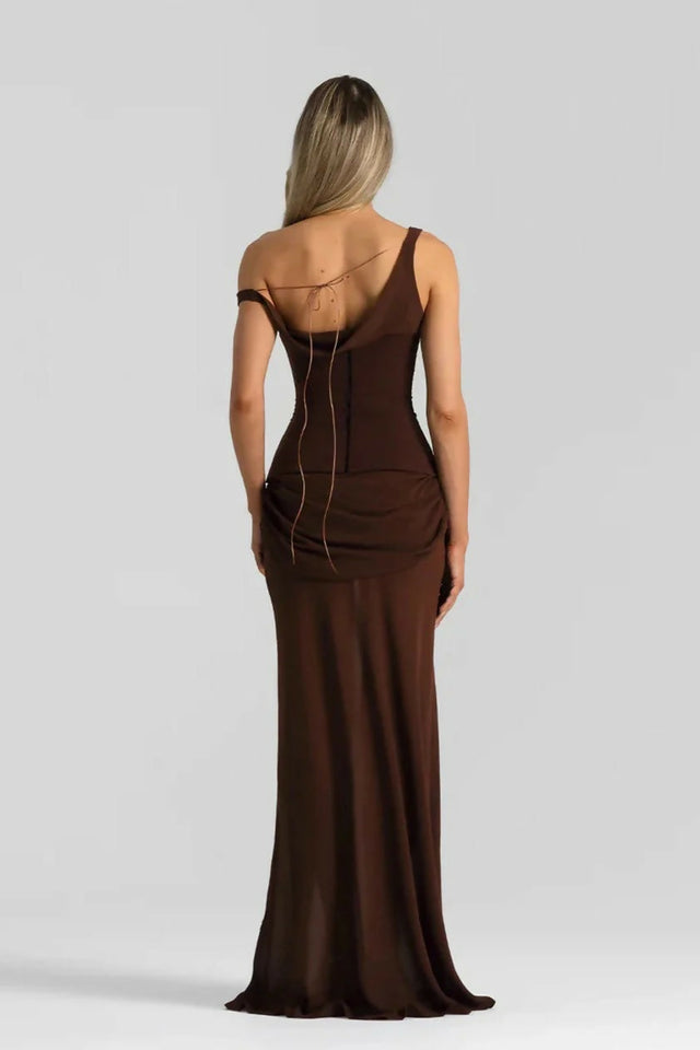 Natalie Rolt Cadene Gown Espresso Size 8 - 8 / Brown - Dresses
