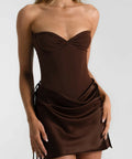 Natalie Rolt Evelyn Mini Paired with Verity Bustier Brown - Dresses