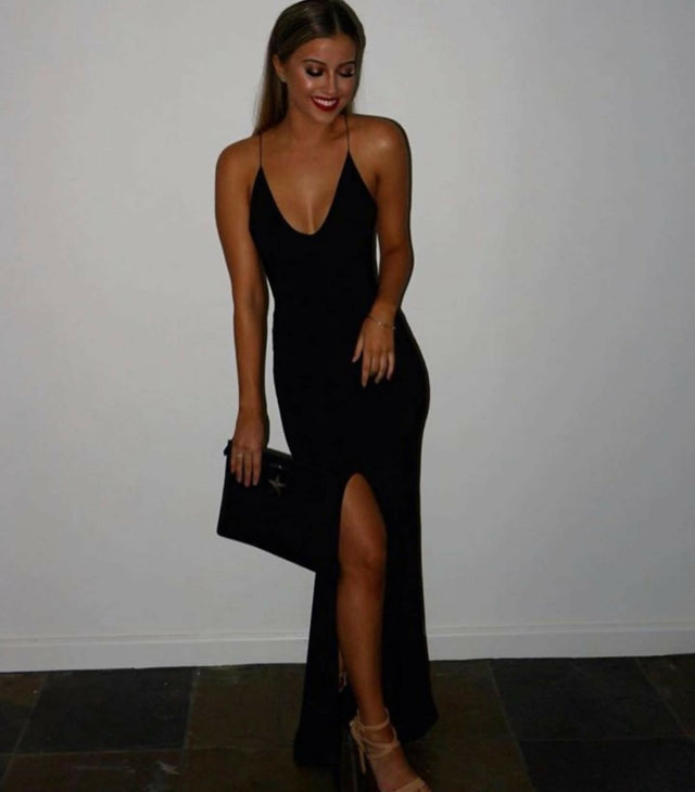 Natalie Rolt Gisele Gown in Black - 8 / Black - Dresses