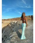 Natalie Rolt Iris Gown in Turquoise Size AU 8 - 8 / Blue - Dresses