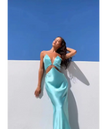 Natalie Rolt Iris Gown in Turquoise Size AU 8 - 8 / Blue - Dresses