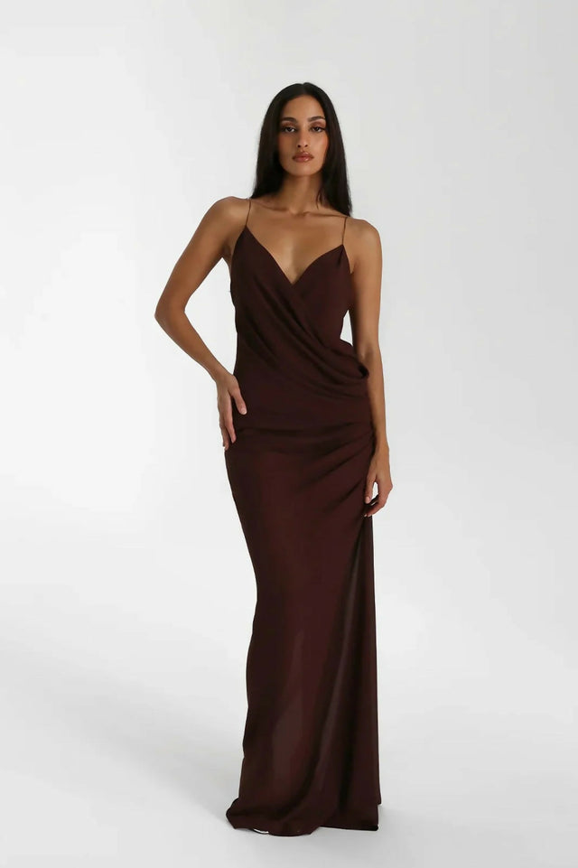 Natalie Rolt Magnolia Gown - 6 / Brown - Dresses