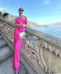 Natalie Rolt Monica Silk Gown in Neon Pink - 8 / Neon Pink - Dresses