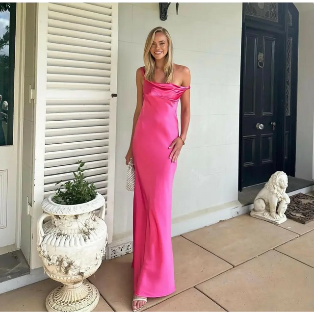 Natalie Rolt ‘Monika’ Fuchsia Satin Gown - 1 (XS) / Pink - Dresses