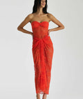 Natalie Rolt Naomi Midi Dress - 8 / Tangerine - Dresses