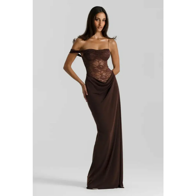 Natalie Rolt Sloane Dress Espresso Size 8 - 8 / Brown - Dresses
