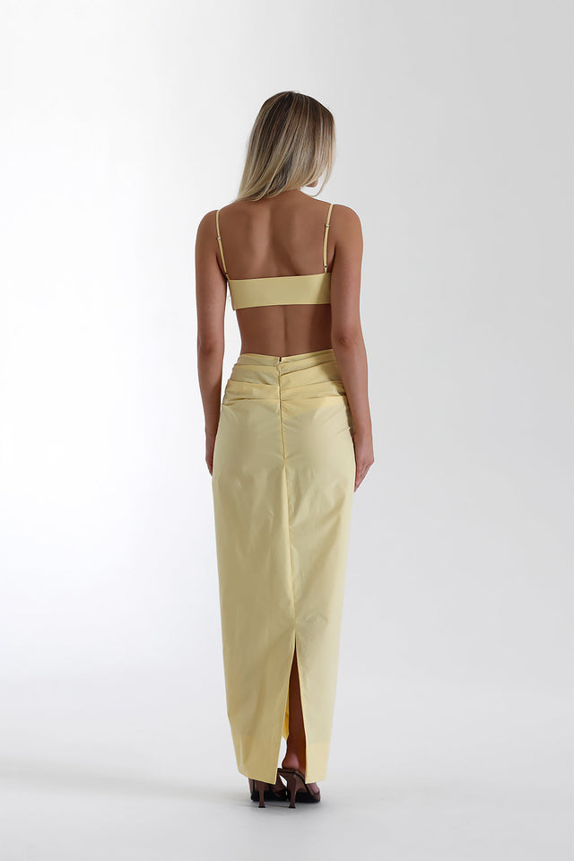Natalie Rolt Tala Crop + Skirt Set Lemon - 8 / Yellow - Outfit Sets