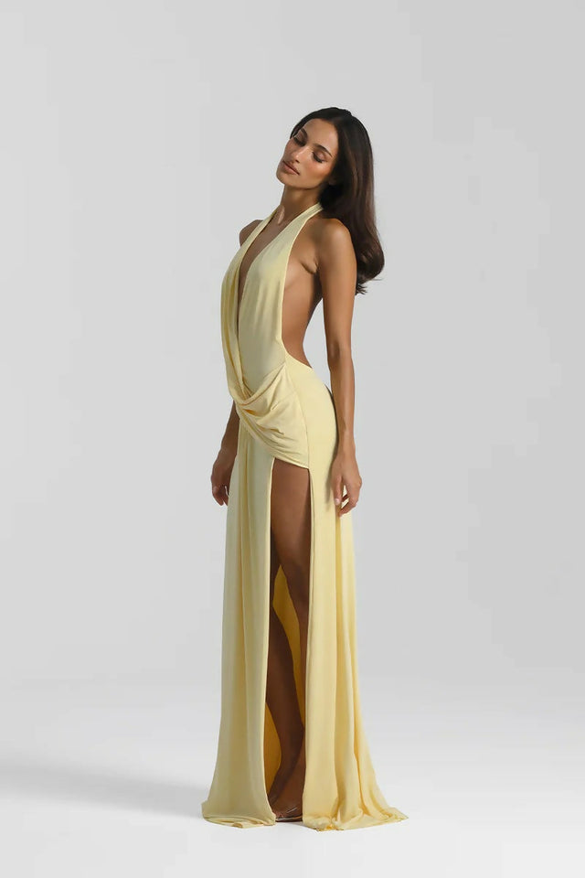 Natalie Rolt Winona Gown in Lemon - Dresses